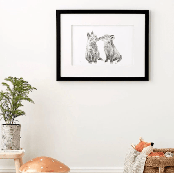 Affiche Adorables bébés renards - arloca