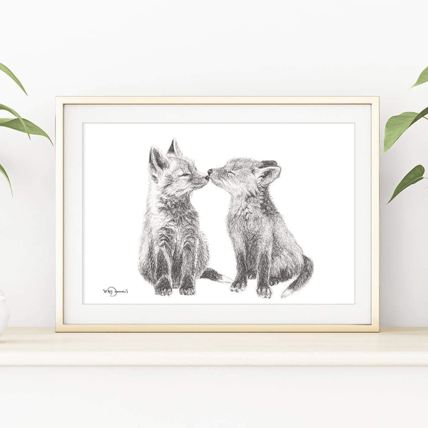 Affiche Adorables bébés renards - arloca