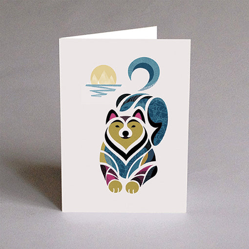 Carte de voeux Malik le malamute - arloca