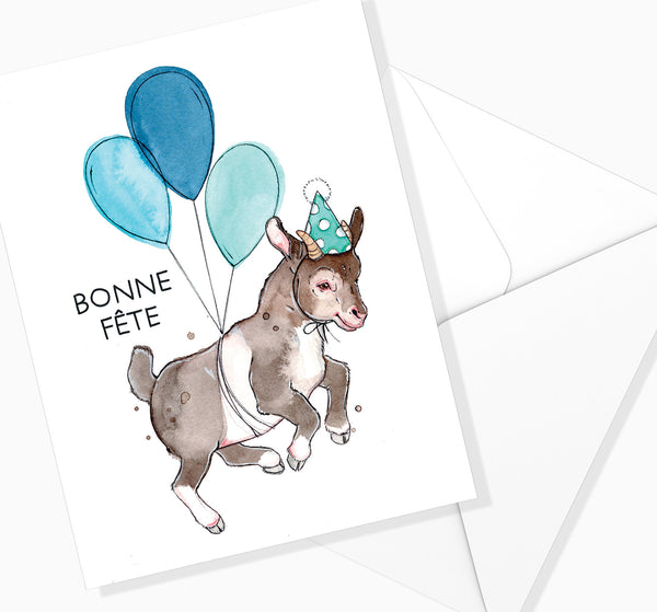 Carte de souhaits Bonne fête Chèvre