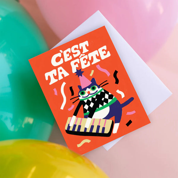Carte de souhaits Chat festif - arloca