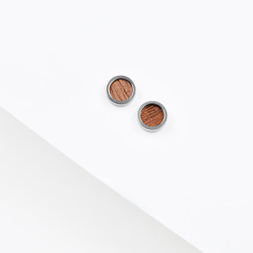 Boucles d'oreilles rondes en bois