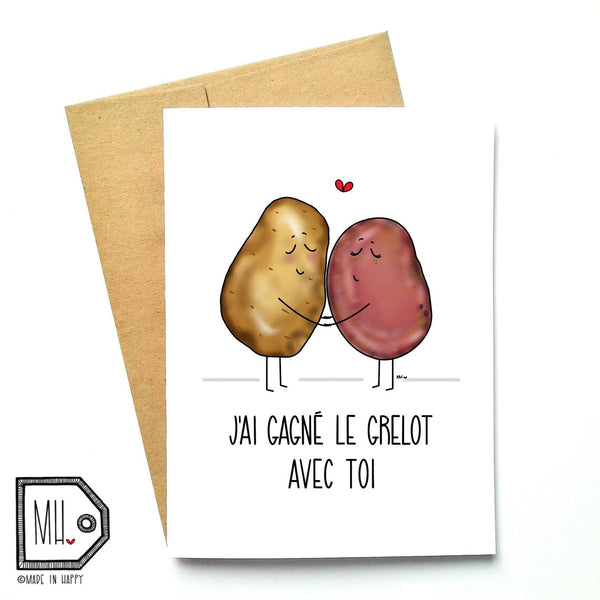 Carte de souhaits J'ai gagné le grelot - arloca