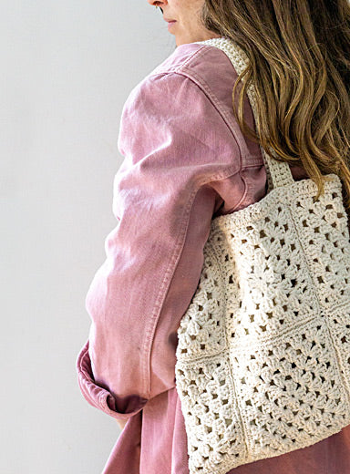 Fabrication de sac en crochet combo crème - arloca
