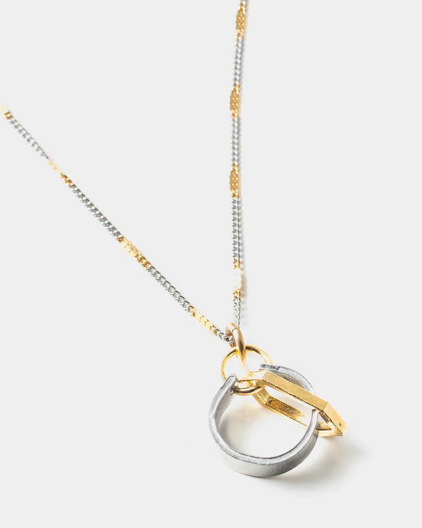 Collier Amsterdam Étain et or - arloca