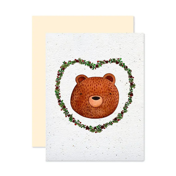 Carte de souhaits plantable Ours