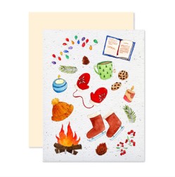 Carte de souhaits plantable Les Plaisirs d'hiver - arloca