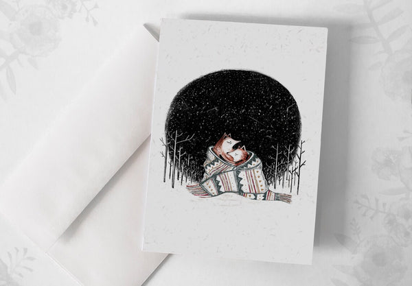 Carte de souhaits Les renards amoureux - arloca