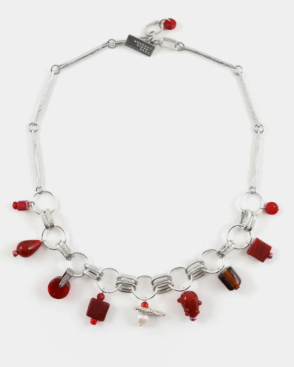 Collier Tiaki argent et cerise