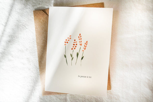 Carte de souhaits Je pense à toi - arloca