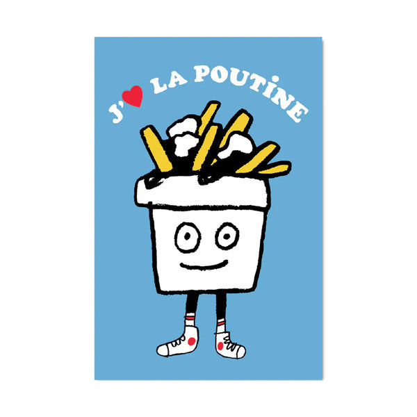 Carte postale J'aime la poutine - arloca