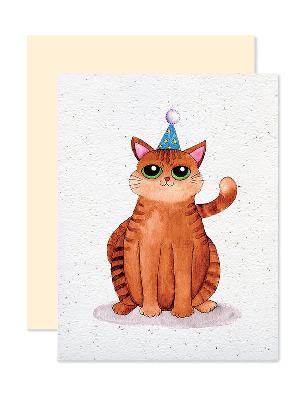 Carte de souhaits plantable Chat anniversaire - arloca