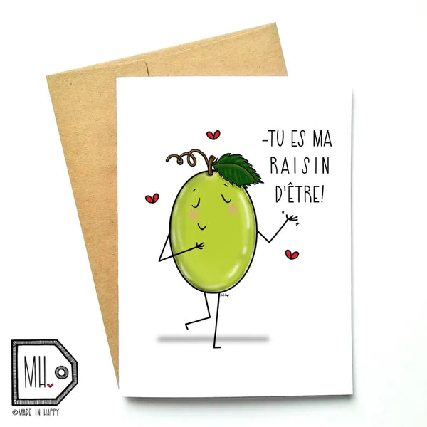 Carte de souhaits Raisin d'être - arloca