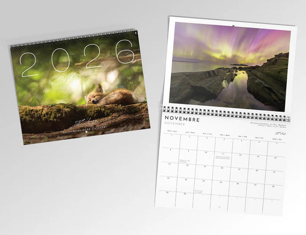 Calendrier 2026 Nature sauvage du Québec - arloca