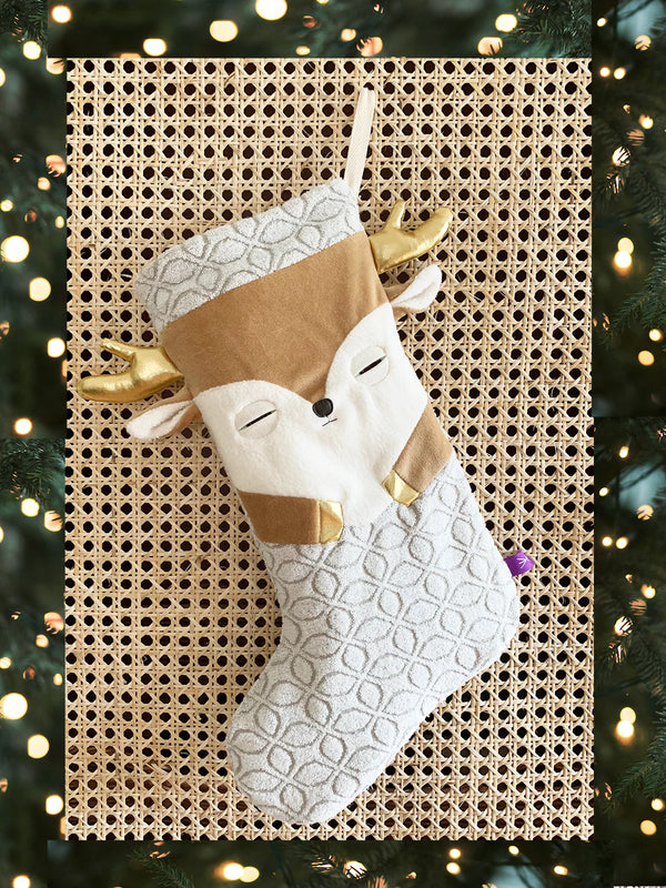 Bas de Noël sable et beige - arloca