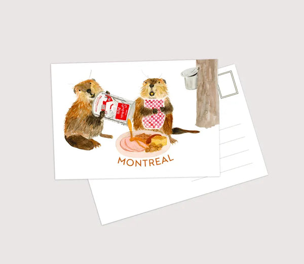 Carte postale Castors à la cabane à sucre - arloca