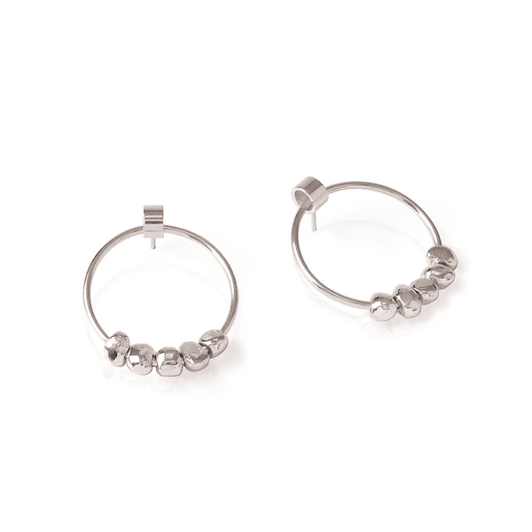 Boucles d'oreilles Melt à 5 billes en argent.