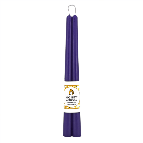Bougies en cire d'abeille 12 po Violet (paquet de 2) - arloca