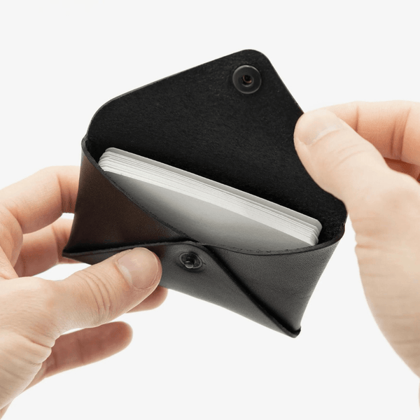 Étui à cartes en cuir noir - arloca