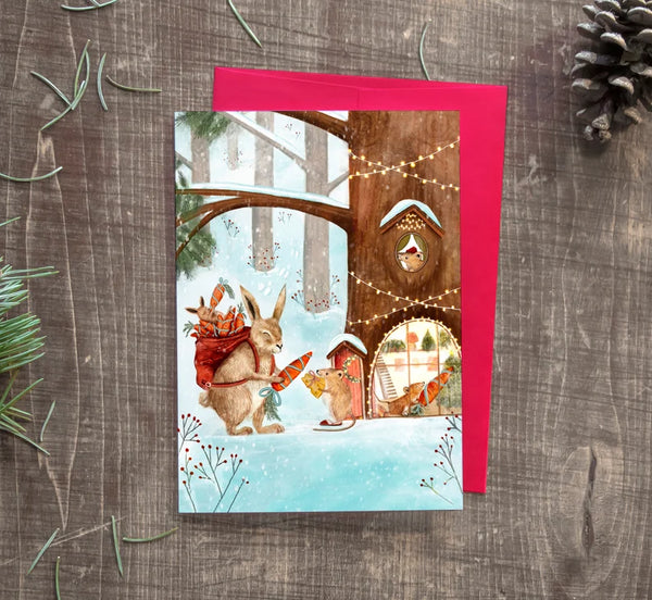 Carte de souhaits L'échange de cadeaux - arloca