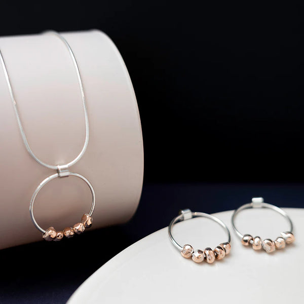 Boucles d'oreilles Melt à 5 billes en cuivre - arloca