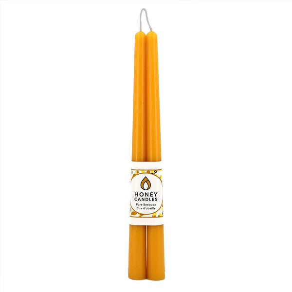 Bougies en cire d'abeille Naturelles 12 po (paquet de 2) - arloca