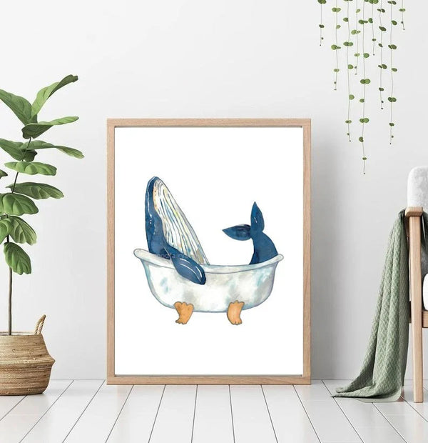 Affiche Baleine à bosse prenant son bain - arloca