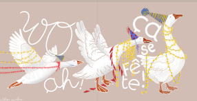 Carte de souhaits Les oies en fête
