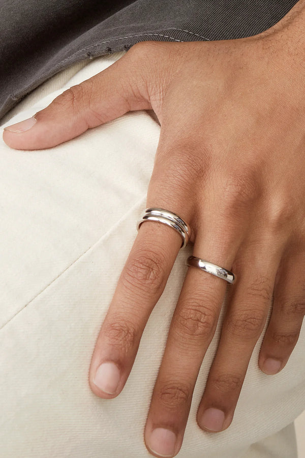 Bague basic en argent pour homme - arloca