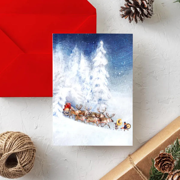 Carte de souhaits Le Père Noël arrive ce soir - arloca