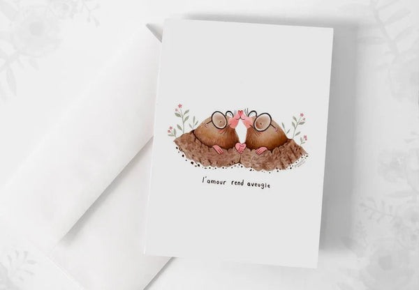 Carte de souhaits L'amour est aveugle - arloca