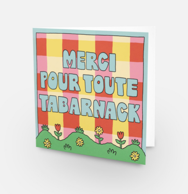 Carte de souhaits Merci tabarnack.