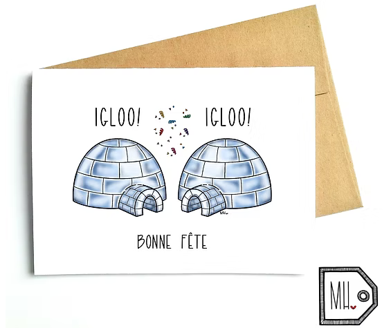 Carte de souhaits Igloo - arloca