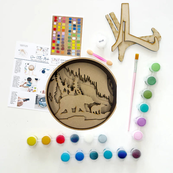 Kit d'artisanat de boîte à ombre d'ours - arloca