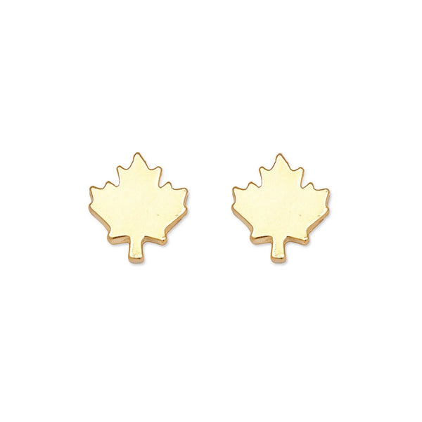 Boucles d'oreilles feuille d'érable or - arloca
