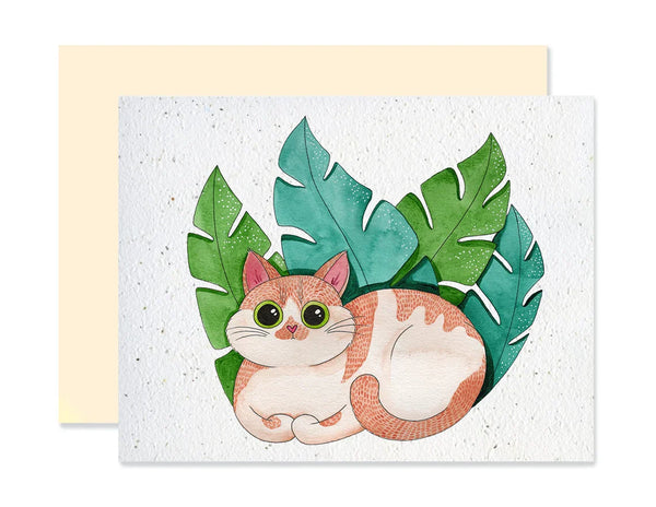Carte de souhaits plantable Chat rebelle - arloca