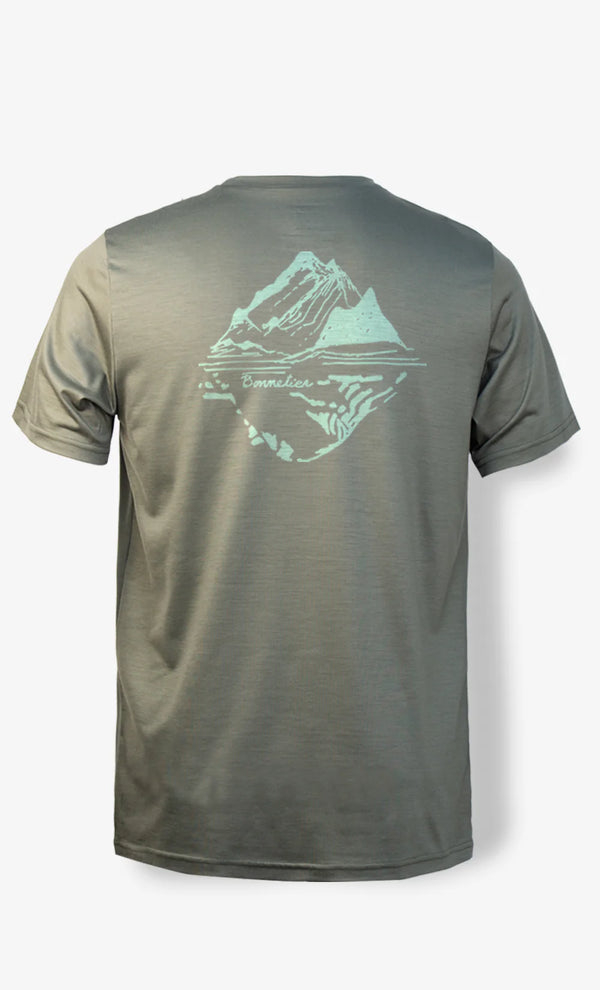 T-shirt en laine mérino Tee Vert de gris - arloca