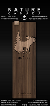 Signet en bois Orignal en forêt Québec - arloca