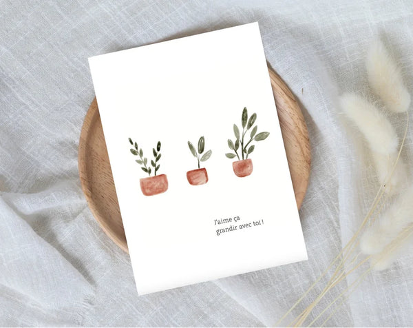 Carte de souhaits J'aime ça grandir avec toi - arloca