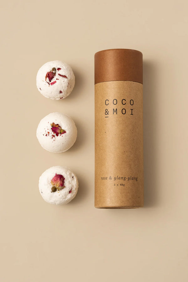 Trio Bombes de bain Rose & Ylang Ylang - arloca