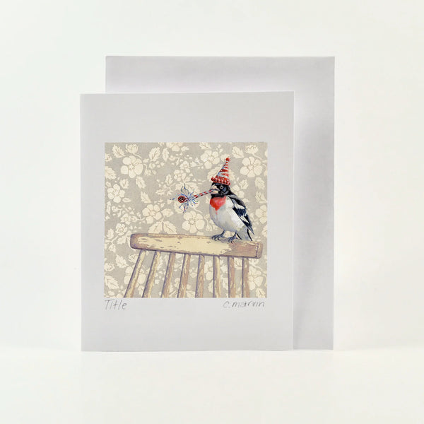 Carte de souhaits Mon oiseau aime faire la fête - arloca