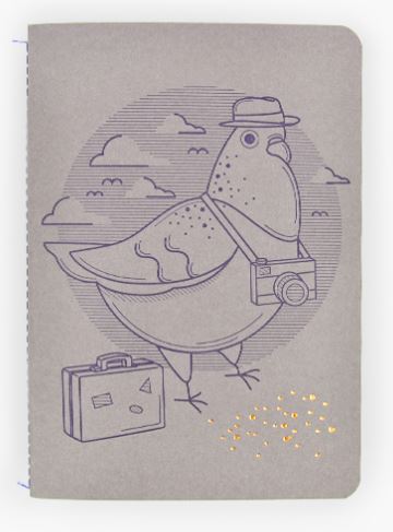 Carnet de note cousu Pigeon voyageur - arloca