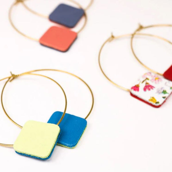 Boucles d'oreilles Rond / Carré - arloca