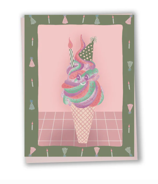 Carte de souhaits Bonne Fête Crème glacée - arloca