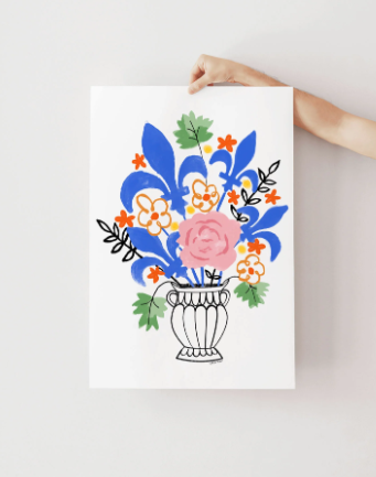 Affiche Bouquet de fleurs de Lys - arloca