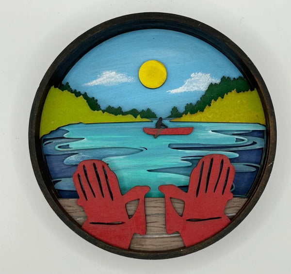Kit d'artisanat de boîte d'ombre La vie au lac