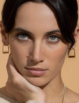 Diplomate - Boucles d'oreilles en argent plaqué or 14 carats - arloca