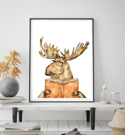 Affiche l'orignal lit un livre - arloca