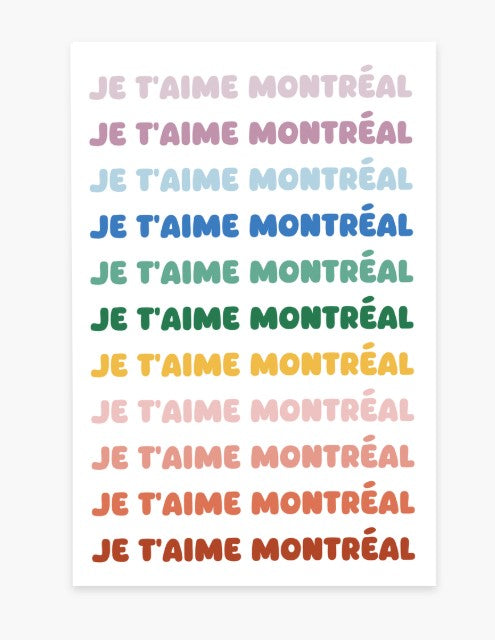 Carte postale Je t'aime Montréal - arloca