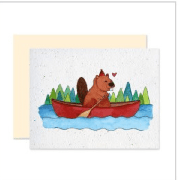 Carte de souhaits plantable Le castor - arloca